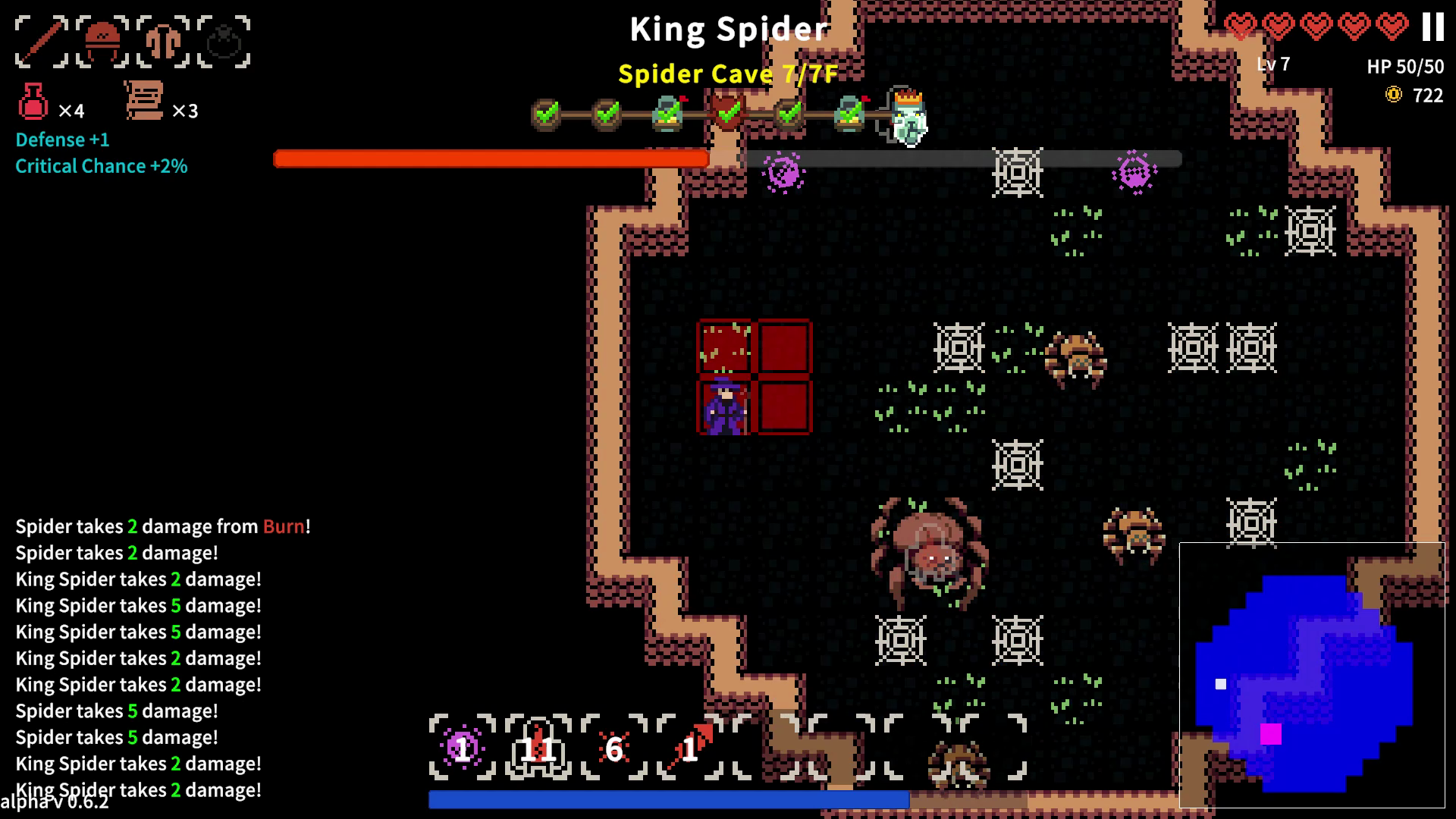 蜘蛛の洞窟でKing Spiderと戦う実プレイ映像